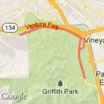 6 miles - Griffith Park route map