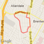 Burnet/Shoal Creek obstacle loop route map