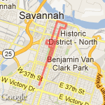 Savannah, Day one route map