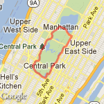 Lower Central Park route map