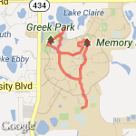 Hercules - Memory Mall - Lake Claire Apts - Lake Claire - Hercules route map