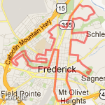 Frederick 1/2 M route map