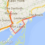 Home-Cherry Beach-Kew Beach route map