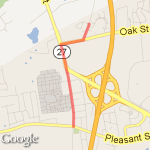 Reservoir St to Pearl St Brockton, MA route map