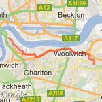 Home to North Greenwich route map