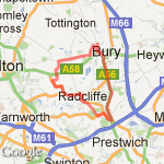 home to ainsowrth down bradley fold and through radcliffe to aldi and back home down manchester rd. route map