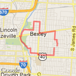 central , north bexley  route map