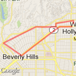6 mile into Beverly Hills  route map