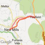 New Mills Leisure Centre to Hayfield route map