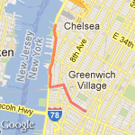 W Side via Bleeker route map