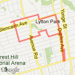Glengrove to Yonge and Eg route map