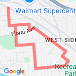 To Rec Park and back down Highland 3.6 miles route map