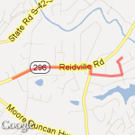 3 miles on Reidville route map