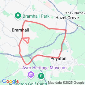 13K Bramhall - Poynton - 13.00 Km route in Stockport