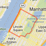 West Side to Central Park East route map