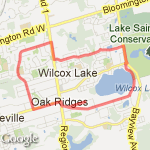 Lake Wilcox route map