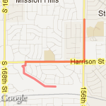 Out and back route map