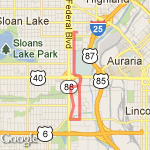 24th & Eliot to 8th to Federal to home route map