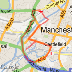 Salford Train - Trinity Way - Deansgate route map