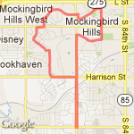Park Dr.  Giles Applewood route map