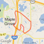 4 miler Loop route map