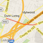 Falls Church W&OD Trail 1mile route map