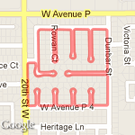 Sidewalk run route map
