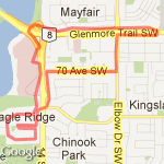 Kelvin Grove/Eagle Ridge/Glenmore Trail route map