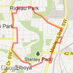 Stanley Park, Elbow Island Park, Roxboro Park and back. route map