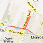 Home to Monroe route map