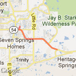 The BWW 8 Miler route map