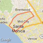 San Vicente Blvd. route map