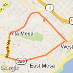 Shoreline/Carrillo Hill route map