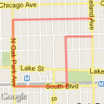 Oak Park Lake Street Loop route map