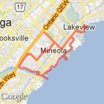 Mississauga 22km route map