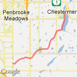 52 St SE to Chestermere route map
