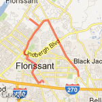 Florissant - Appal to Wiethaupt route map