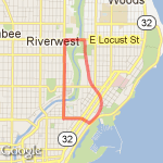 Brady to locust bike route route map