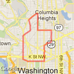 Mt Vernon/U Street/White House route map