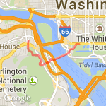 Lincoln Memorial Out and Back  route map