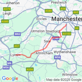 to lymm - 22.53 Km route in Manchester