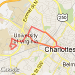 M4MTP Graduation 6 mi. run UVA route map