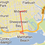 To the beach route map