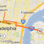 Ben Franklin Bridge route map