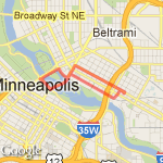 Stone Arch  to Hennepin route map