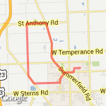 10 Mile St. Anthony Loop  route map