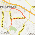 Abby's softball game/ j.v field route map