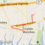 Past HS into town  route map