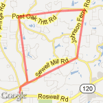 Gym-Johnson-Post Oak-Murdock route map