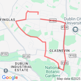 7K - 7.00 Km route in finglas east, Dublin, ireland